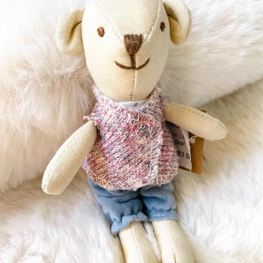 Creative Co-op Cotton Linen Mini Animal Doll