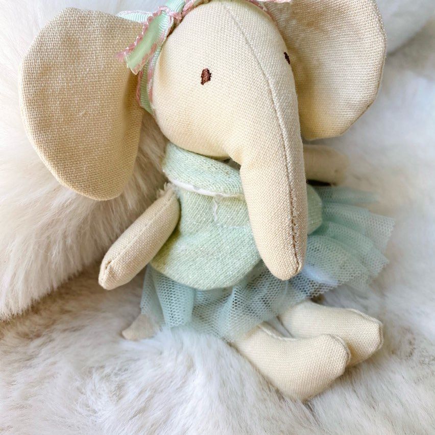 Creative Co-op Cotton Linen Mini Animal Doll