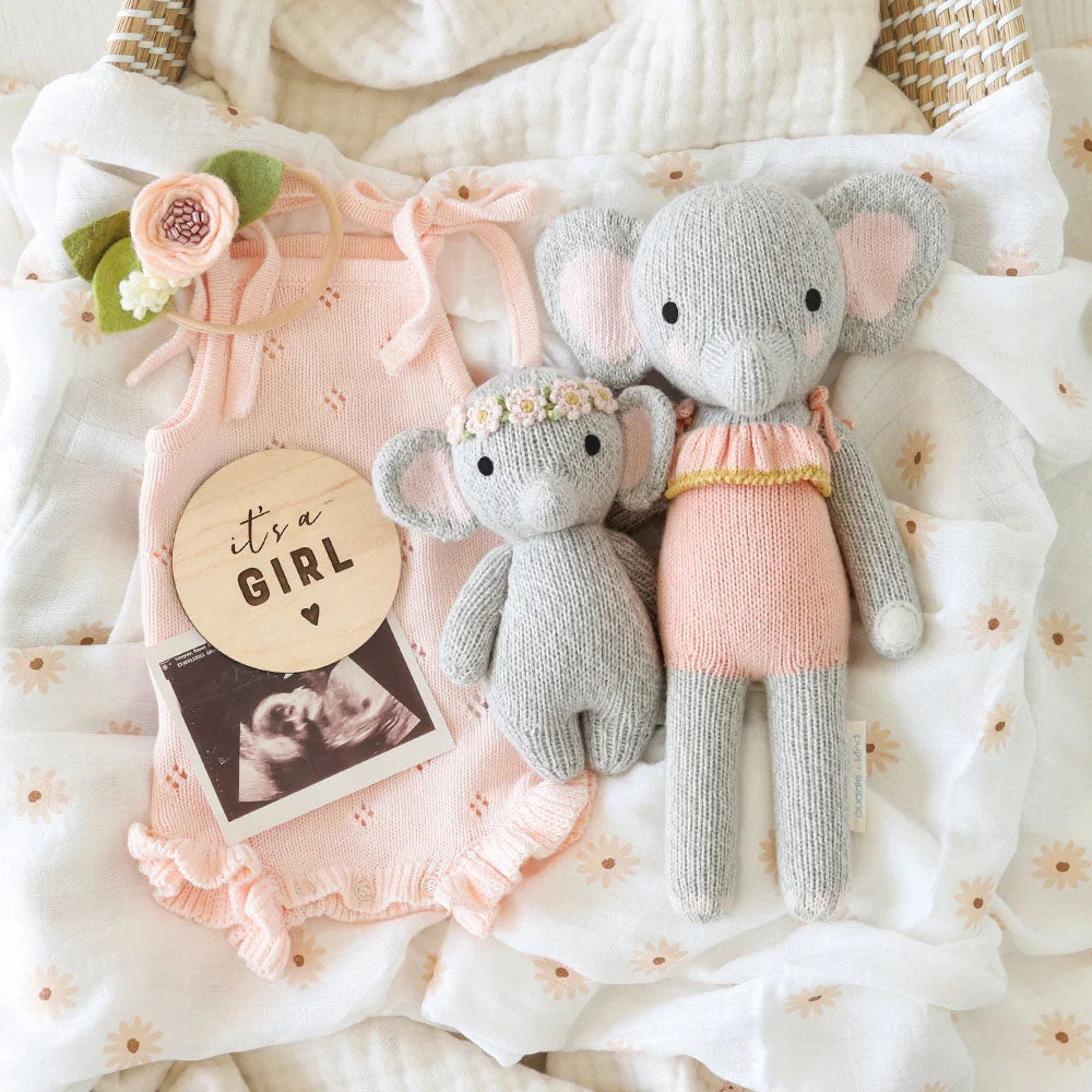 Cuddle and Kind Blush Floral Baby Elephant