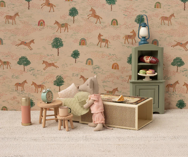 Maileg Princess Mouse, Little sister in Matchbox - Gingham Set