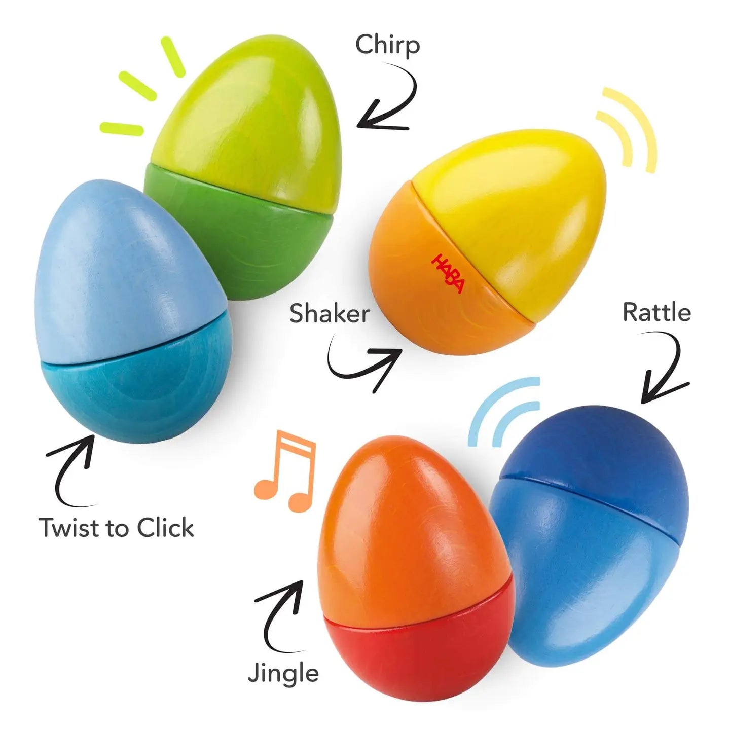 HABA USA Fun with Sounds Wooden Eggs