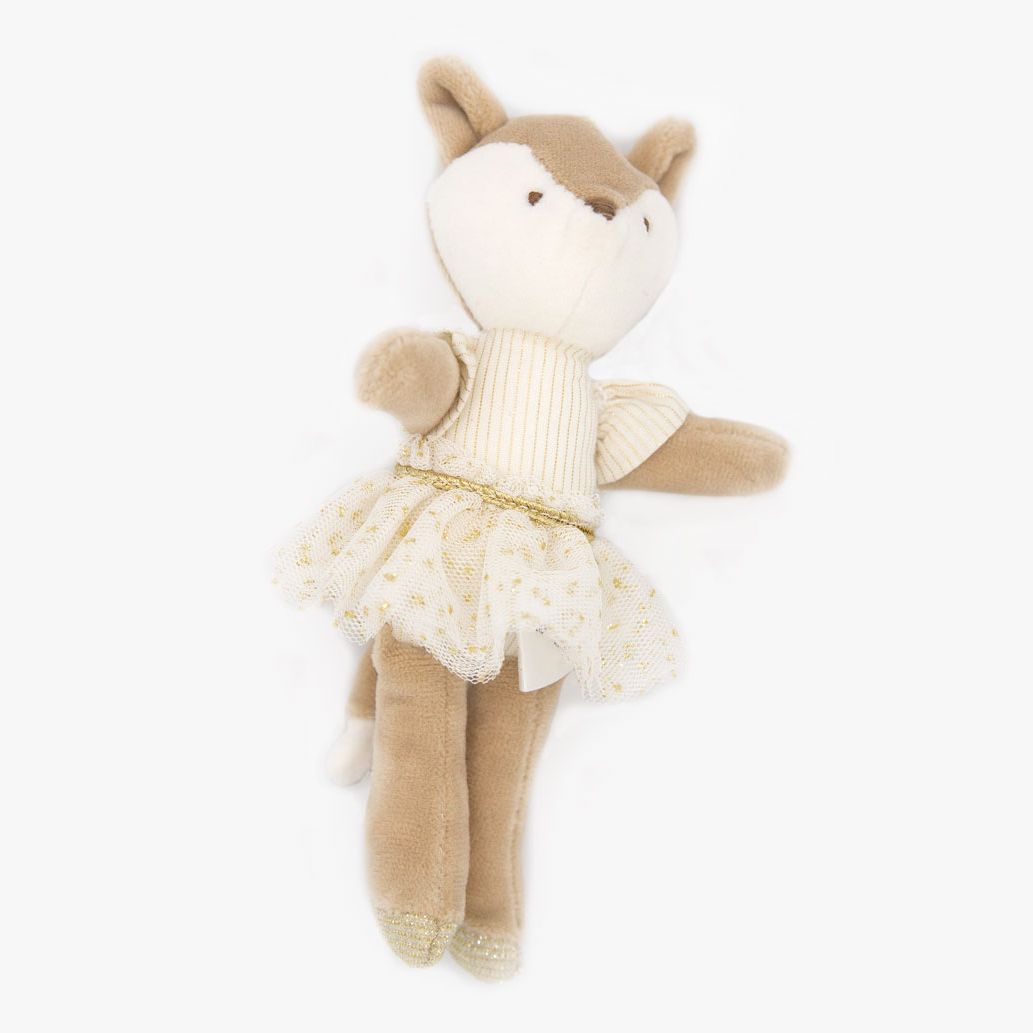 Creative Co-op Plush Ballerina Mini Animal Doll