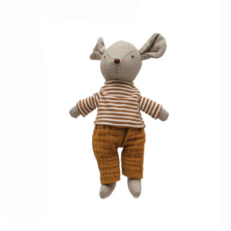 Creative Co-op Cotton Linen Mini Animal Doll