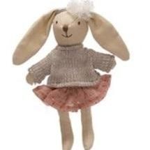 Creative Co-op Cotton Linen Mini Animal Doll